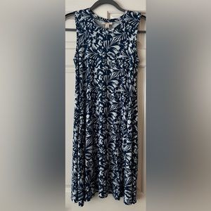 Blue Floral Sleeveless Dress
